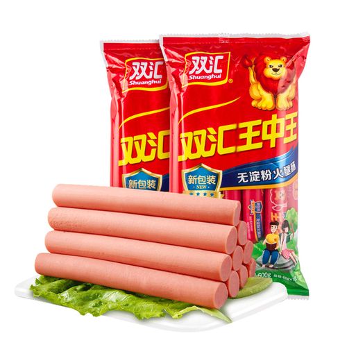 雙匯新王中王無淀粉火腿腸600g開袋即食油炸香腸營養美味休閑食品